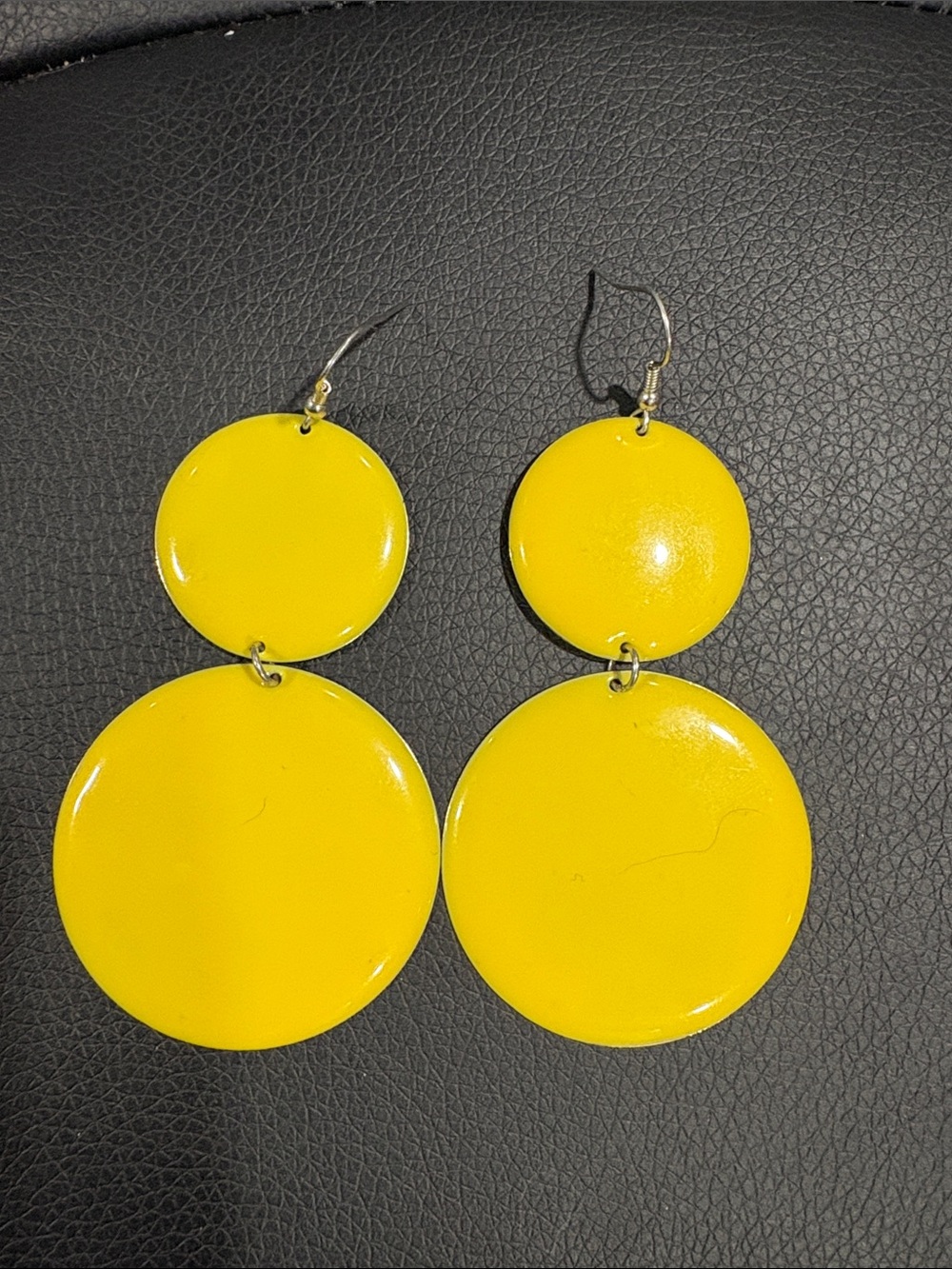 Old Navy Bright Yellow Double Disc Dangle Earrings